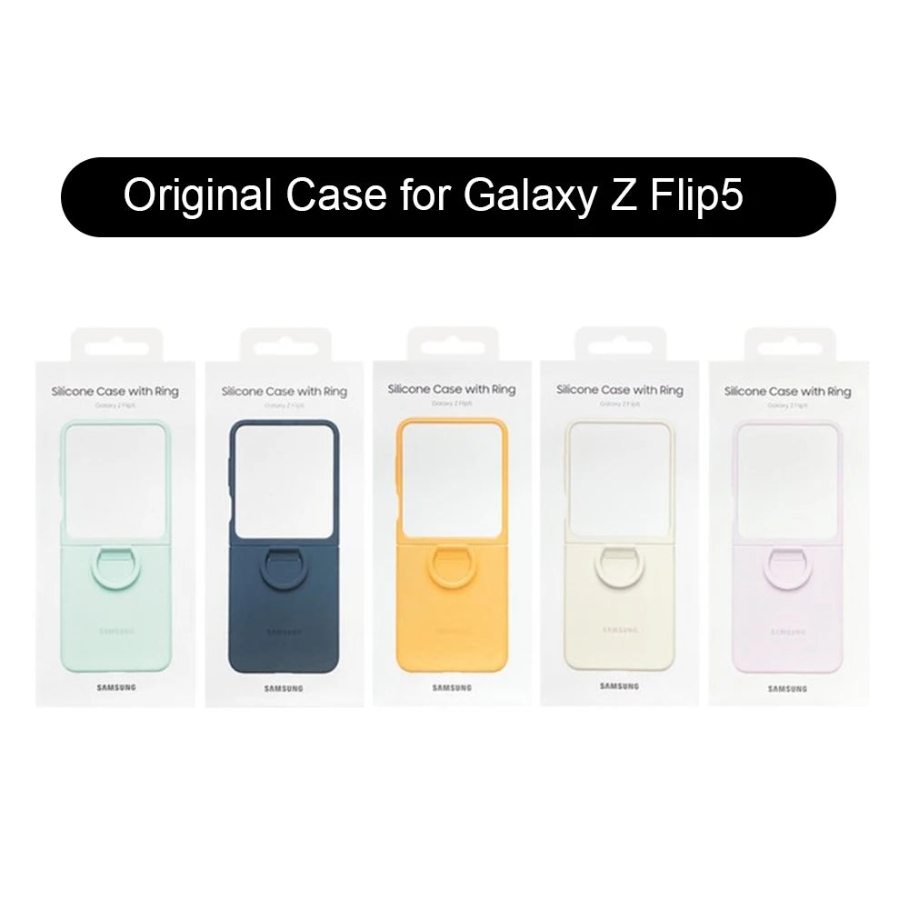 Original Liquid Silicone Ring Case for Samsung Galaxy Z Flip5, Genuine Anti-Drop  Anti-Slip Protective Cover for Foldable Phone