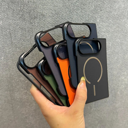 For iPhone Duo Case Business Technique PU Leather for Magsafe Case for iPhone Duo Fold Magnetic Wireless Charging PC Cover