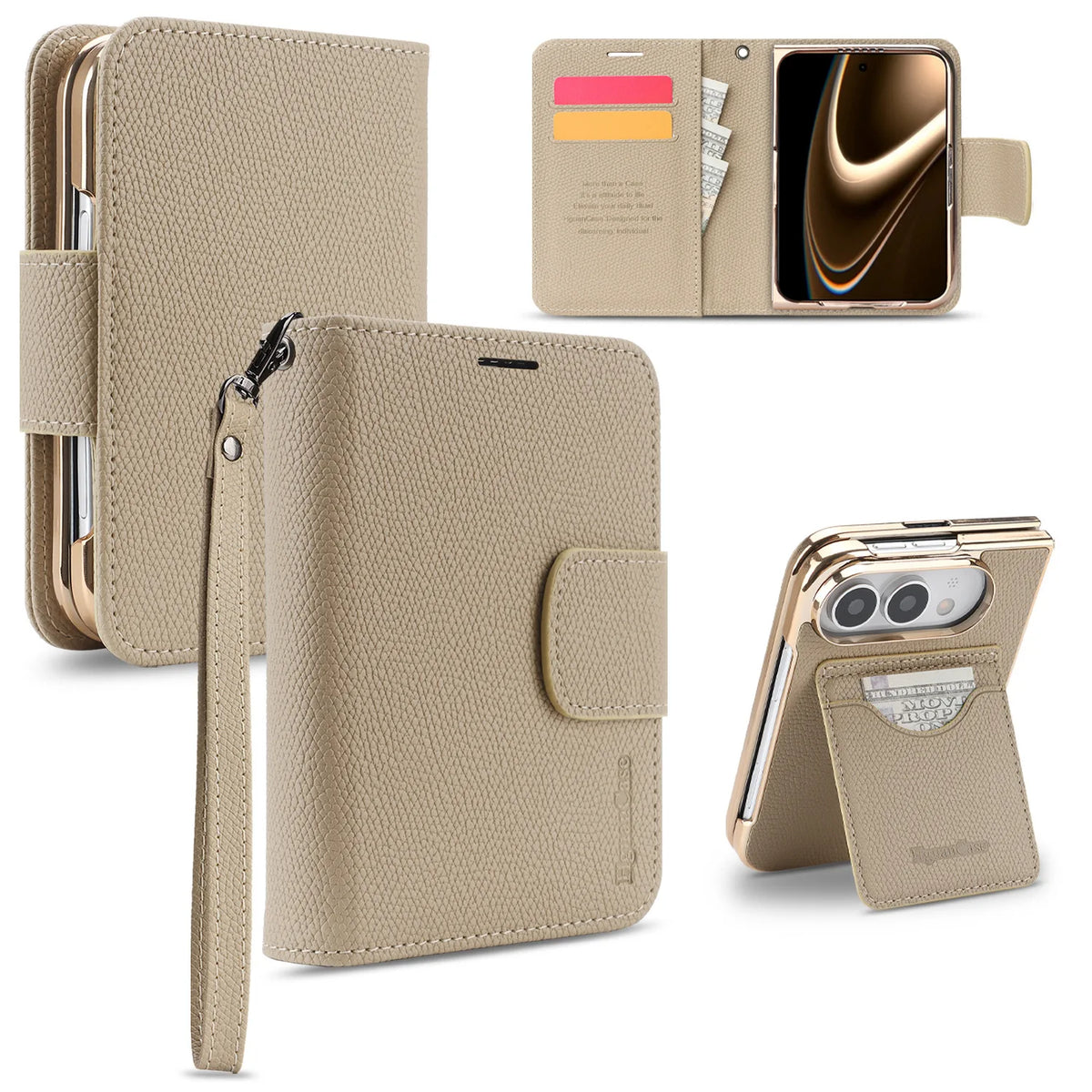 New Case for iPhone Duo Apple 18 Fold Wallet&Card Slot Holder Flip Leather With Wrist Strap Shockproof Cover for iPhone DUO