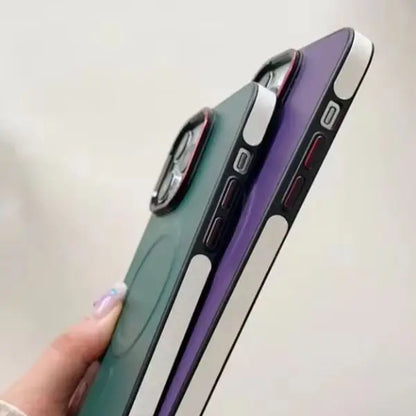For iPhone 16 Leather Case Luxury Bicolor Magnetic for Magsafe Case for iPhone 15 13 12 14 Pro Max 16Pro Max Wireless Chgarging