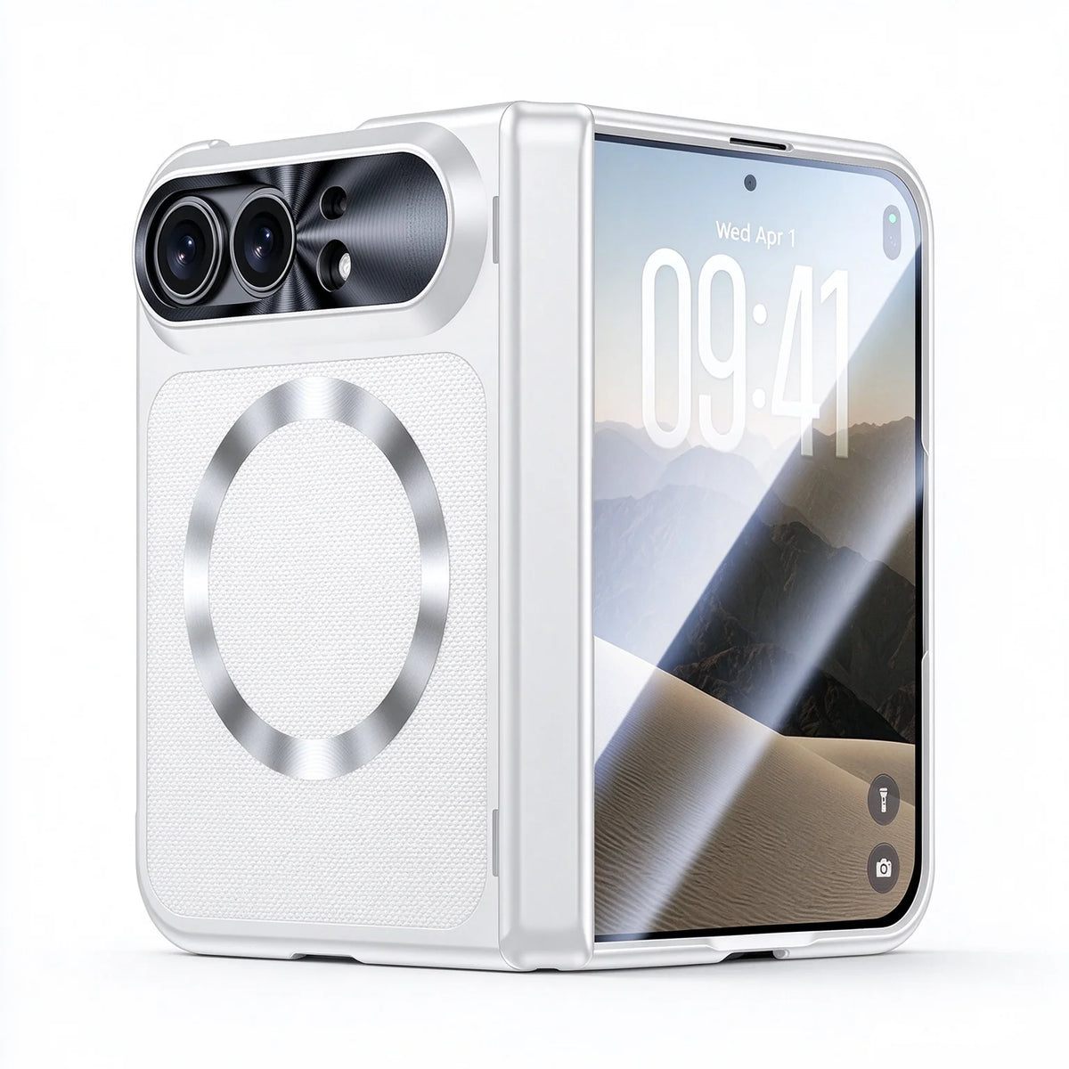 Skin Feel Fabric Texture Magnetic Phone Case For iPhone Duo For Magsafe Shell Film Integrated Shockproof Foldable Cover