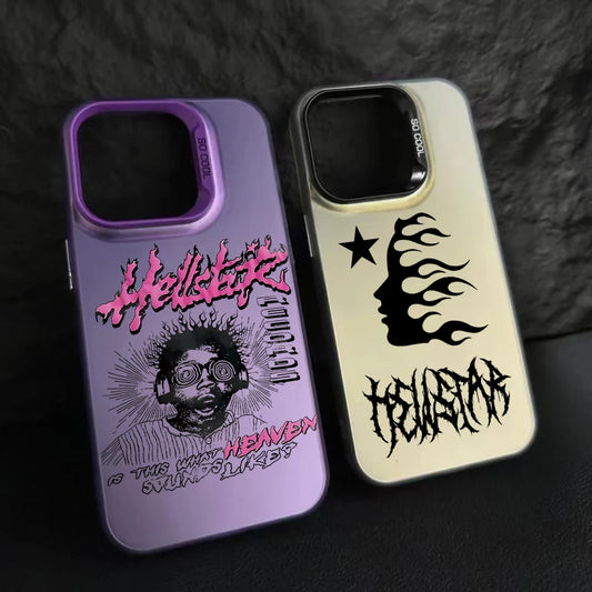 Fashion Graffiti Handyhülle für iPhone 17 17e 16e 16 15 14 13 12 11 Pro Max Air Plus H-H-HellstarS-Anti Fall Mattes Backcover