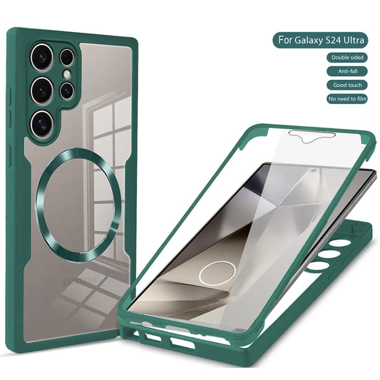 360 Full Body Magnetic Shockproof Soft Phone Case Samsung