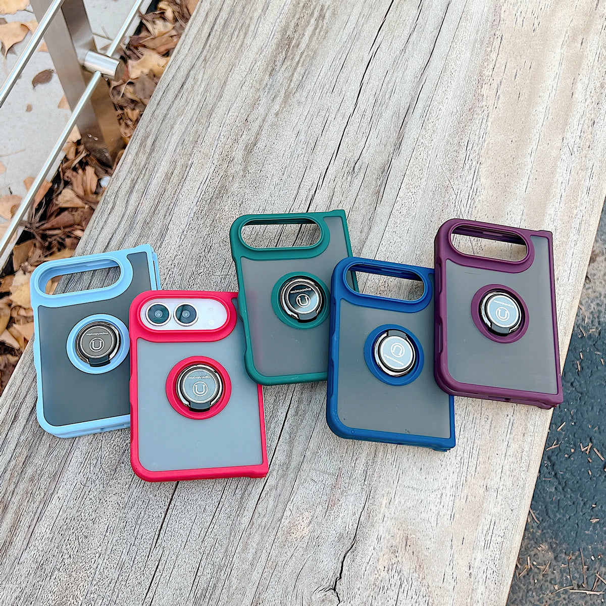 Luxury Folding Magnetic Ring Bracket Case For iPhone Duo For Magsafe Wireless Charge Stand Shockproof Matte Armor Hard PC Cover