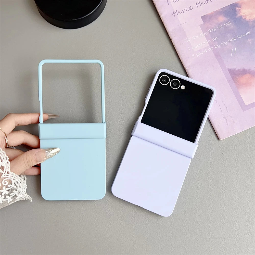 Original Liquid Silicone Hinge Stand Case Samsung Galaxy Z Flip 7 6 5 4 3 Matte Skin Shockproof Candy Ultra Thin PC Soft Cover