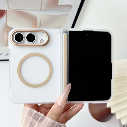 Matte Translucent Frosted PC for Magsafe Case For Apple iPhone Duo iDuo Fold Magnetic Hinge Shockproof Armor Back Cover Frame