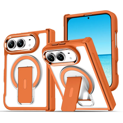 MagsafeTranslucent Folding Holder Stand Magnetic Case for iPhone Duo 18 Hinge Armor Solid Color Frosted Bumper Phone Covers