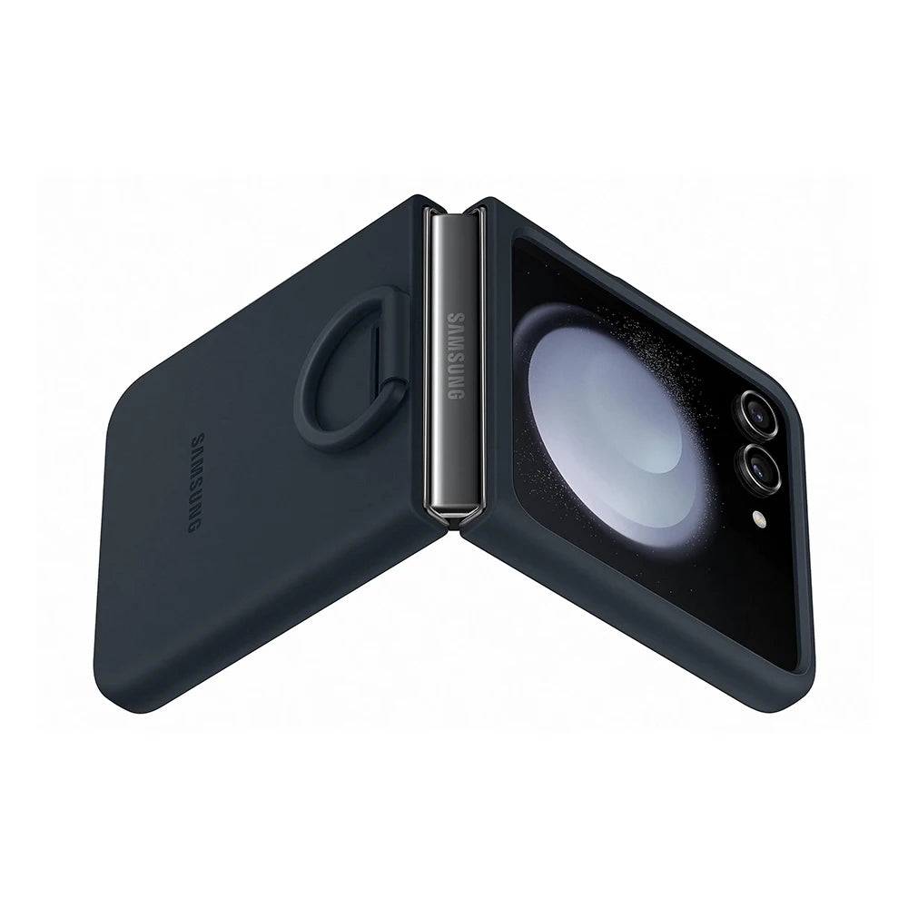 Original Liquid Silicone Ring Case for Samsung Galaxy Z Flip5, Genuine Anti-Drop  Anti-Slip Protective Cover for Foldable Phone