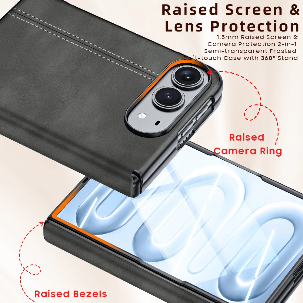 Luxury Vintage Sheepskin Texture Phone Case For iPhone Duo 18 Fold 18 Ultra Matte Skin Feeling Shockproof Cover