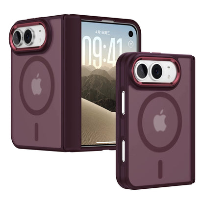 Premium Simplicity Magnetic Matte Translucent Phone Case For iPhone Duo 18 Ultra Magsafe Strip Double Layer Shockproof Cover