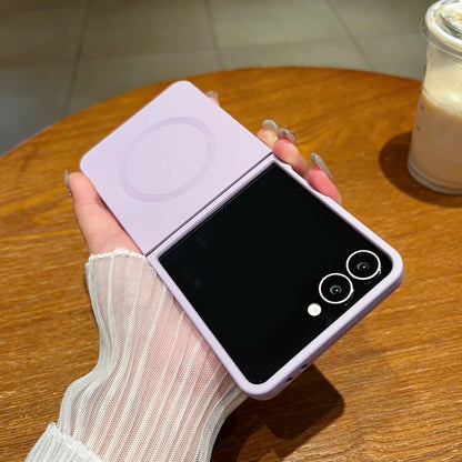 Luxury Soft Liquid Silicone for Magsafe Case for Samsung Galaxy Z Flip 7 6 5 zflip 3 4 Flip7 Magnetic Matte Shockproof Cover