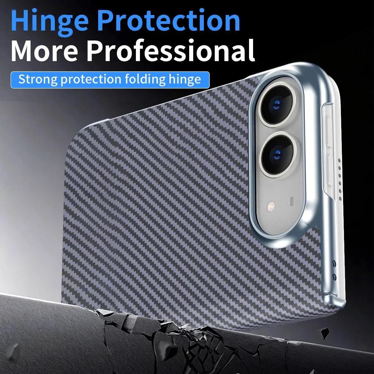 iPhone Duo Carbon Fiber Texture Business Design Phone Case - Slim Shockproof 18Fold Bumper Front Rear Cover for Apple iPhone