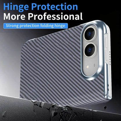 iPhone Duo Carbon Fiber Texture Business Design Phone Case - Slim Shockproof 18Fold Bumper Front Rear Cover for Apple iPhone
