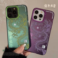 Chinese Green Purple Dragons Phone Case for Oppo Realme 14 13 12 11 10 9i 8 8i C75 C65 C63 C55 C53 C35 C33 C20 C21Y C15 C21 Plus