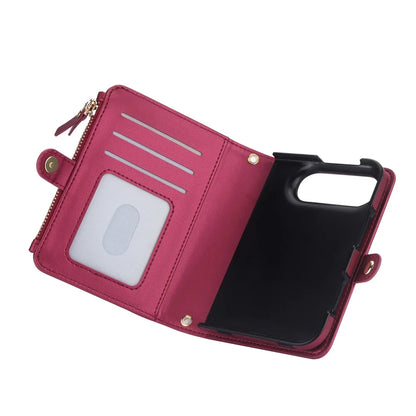 Luxury with Zipper Card RFID Blocking Flip Folio Book Phone Case Capa For iPhone Duo Wallet Candy Color Shockproof Back Funda