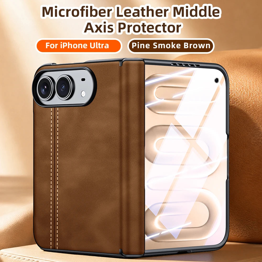Luxury Vintage Sheepskin Texture Phone Case For iPhone Duo 18 Fold 18 Ultra Matte Skin Feeling Shockproof Cover