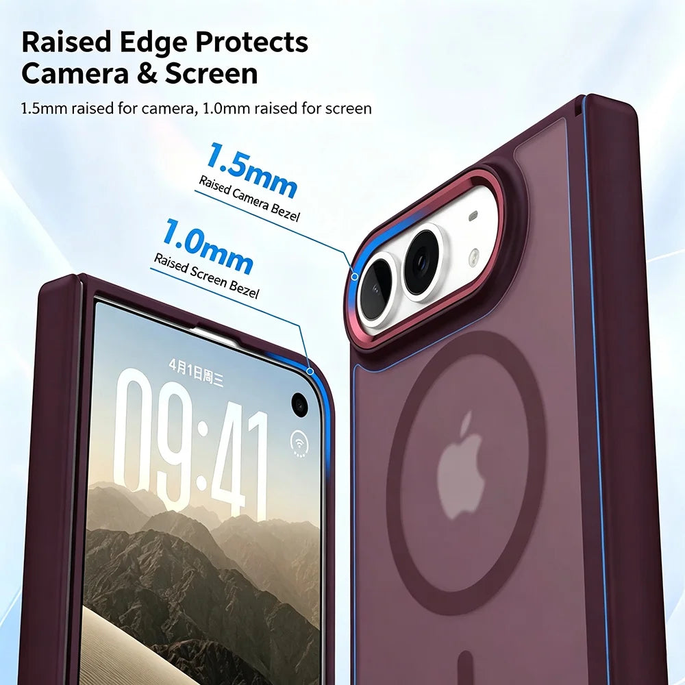 Premium Simplicity Magnetic Matte Translucent Phone Case For iPhone Duo 18 Ultra Magsafe Strip Double Layer Shockproof Cover