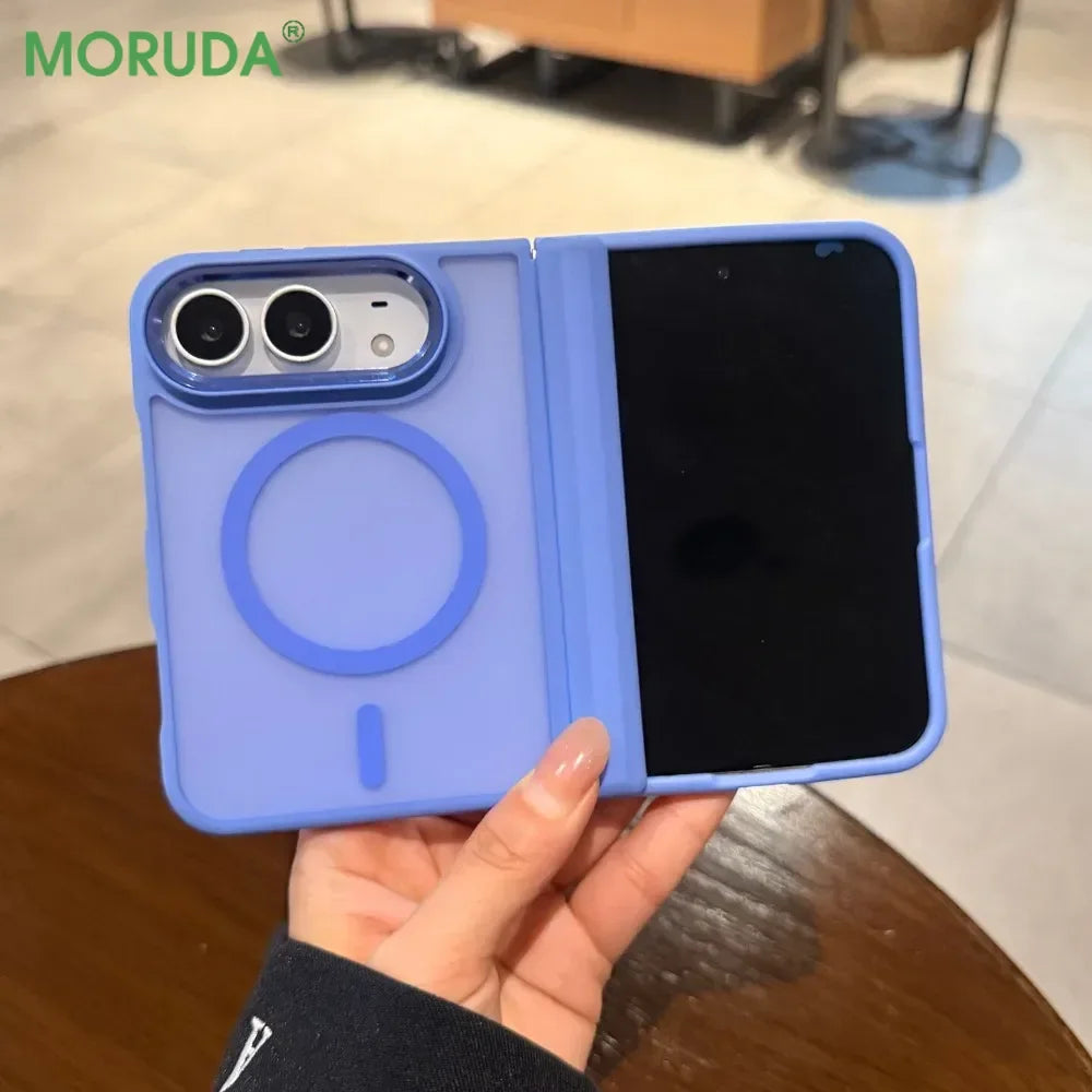 Matte Translucent Slim for Magsafe Magnetic Fold Case for iPhone Duo Skin Feel Hinge Protect Anti Fingerprint Hard Frosted Cover