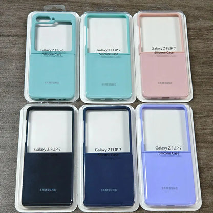 For Samsung Galaxy Z Flip 7 6 5 Flip5 Flip6 Flip7 5G case Silky Soft-Touch Liquid Silicone Case Shockproof Back Protective Cover