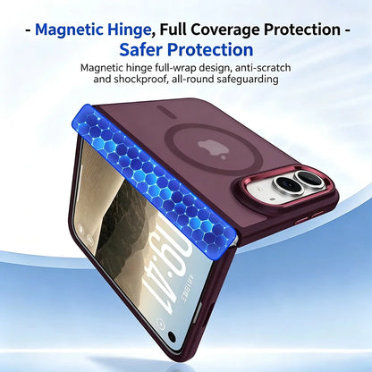 Premium Simplicity Magnetic Matte Translucent Phone Case For iPhone Duo 18 Ultra Magsafe Strip Double Layer Shockproof Cover