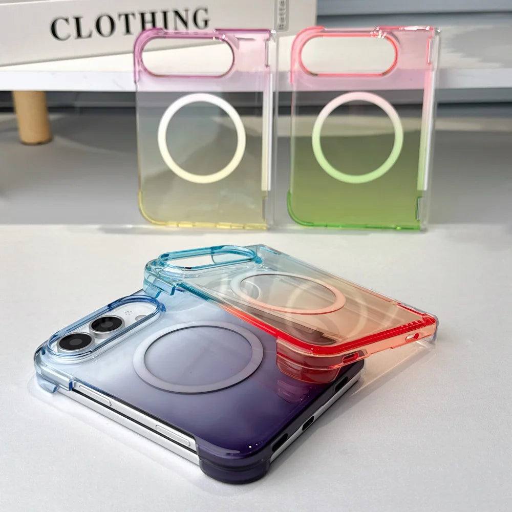 18Fold Luxury Dopamine Duo Thin Clear For Magsafe Case For iPhone Duo For iPhone 18 Fold Hinge Central Axis Protection Cover