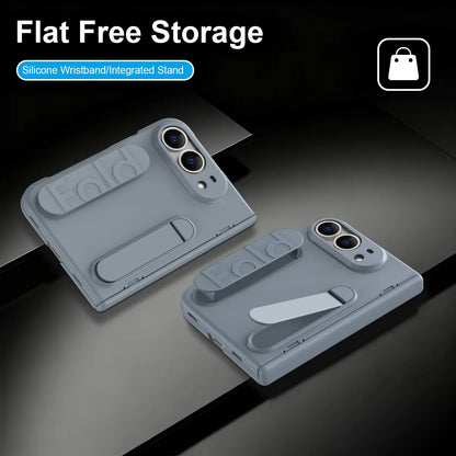 For iPhone Duo Fold 5G Wristband Holder Hinge Phone Case with Screen Protector Film - Protect Cover for Apple iPhone Ultra