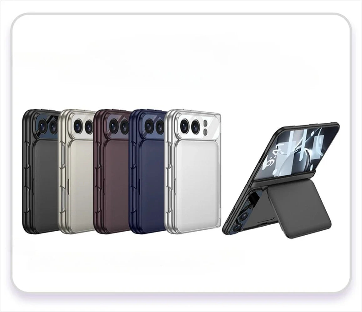 Luxury Wallet Card Slot Bracket Stand PC Magnetic Case For iPhone Duo 18 Fold Built-in Screen Film Hinge Protection Holder Cover