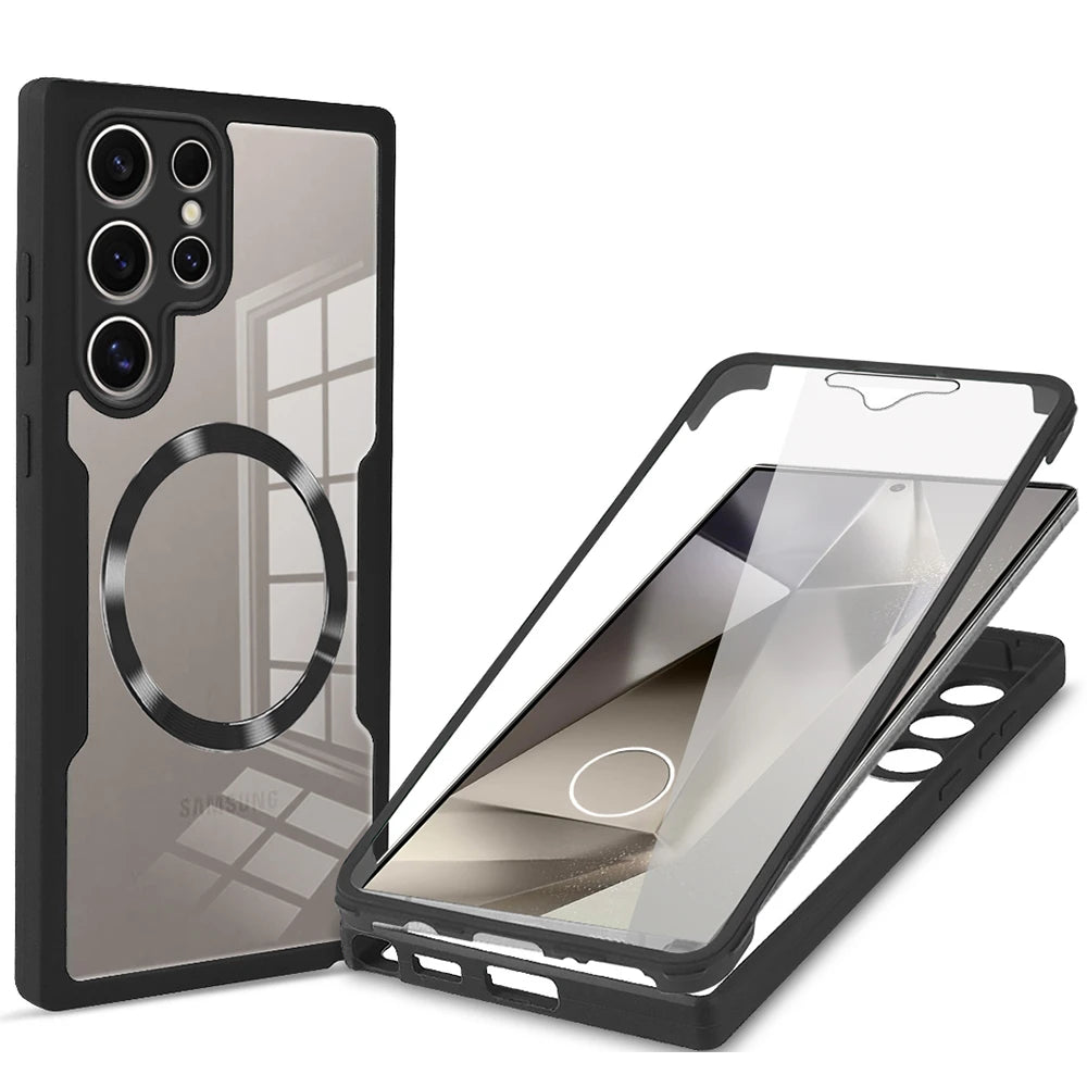 360 Full Body Magnetic Shockproof Soft Phone Case Samsung