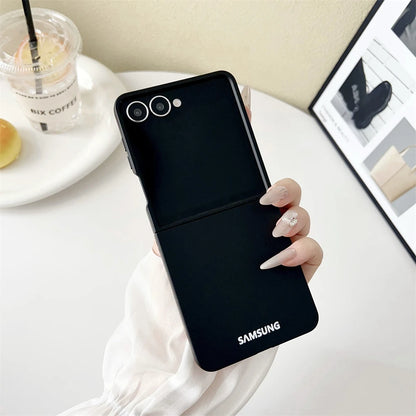 Original Liquid Silicone PC Phone Case Samsung Galaxy Z Flip 7 6 5 4 3 5G Matte Skin Shockproof Candy Colors Soft Cover Z Flip7