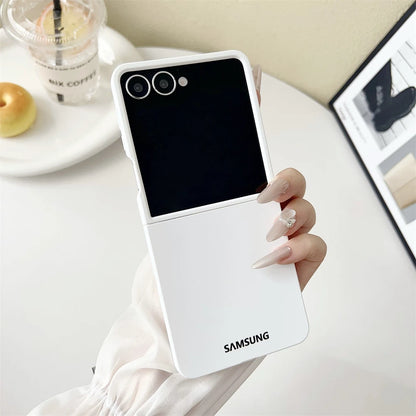 Original Liquid Silicone PC Phone Case Samsung Galaxy Z Flip 7 6 5 4 3 5G Matte Skin Shockproof Candy Colors Soft Cover Z Flip7