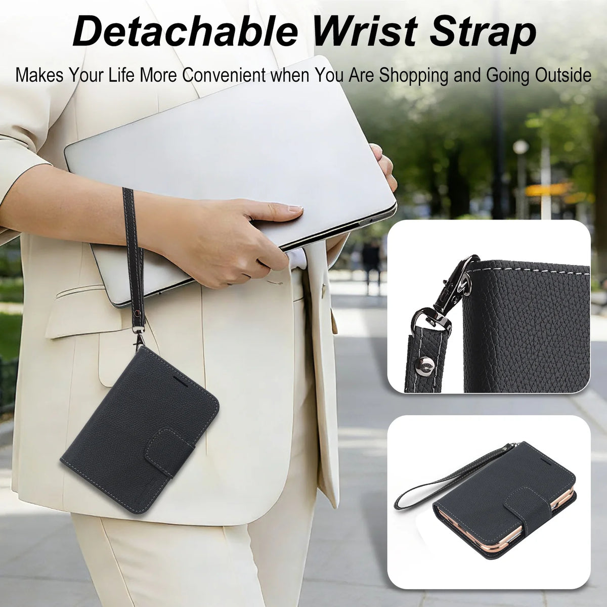 New Case for iPhone Duo Apple 18 Fold Wallet&Card Slot Holder Flip Leather With Wrist Strap Shockproof Cover for iPhone DUO