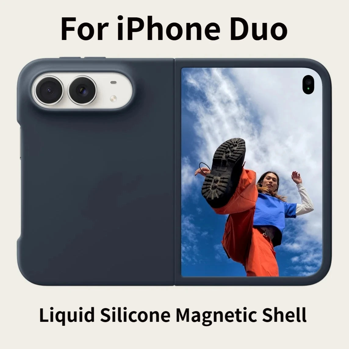 New original liquid silicone magnetic suction shell for iPhone Duo, suitable for Magsafe wireless charging protective cover