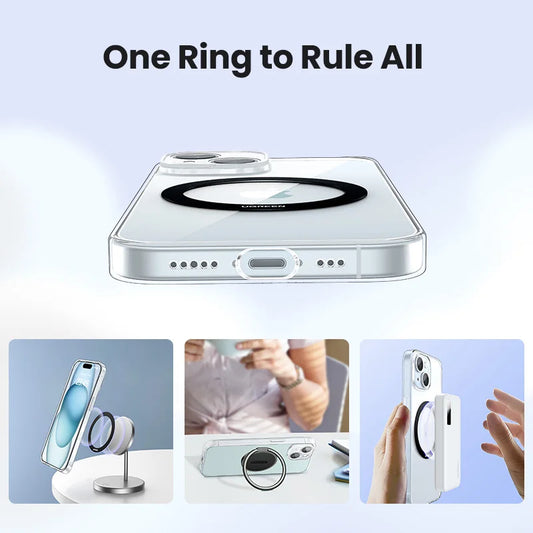UGREEN Magnetischer Metallring für MagSafe iPhone 16 15 14 Pro Android Handys Plattenaufkleber Ringe für MagSafe Wireless Ladegerät Ständer