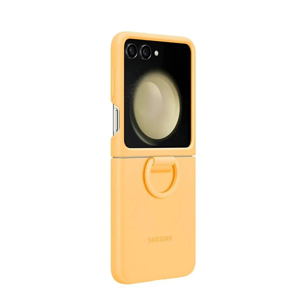 Original Liquid Silicone Ring Case for Samsung Galaxy Z Flip5, Genuine Anti-Drop  Anti-Slip Protective Cover for Foldable Phone
