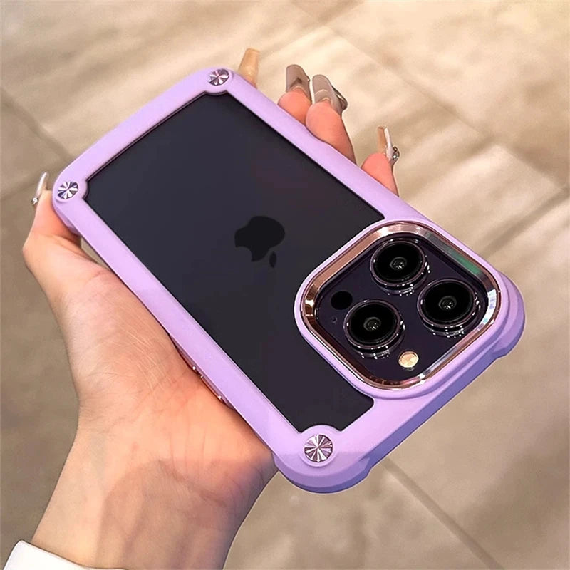 Luxury Rugged Heavy Duty Shockproof Case For iPhone 16 15 14 13 12 11 Pro Max 16Plus Silicone Bumper Transparent Hard Back Cover