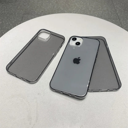 Ultra Thin Black Clear Case for iPhone 15 14 13 12 11 pro Max mini Xs XR x 7 8 plus 6S transparent soft TPU silicone back cover