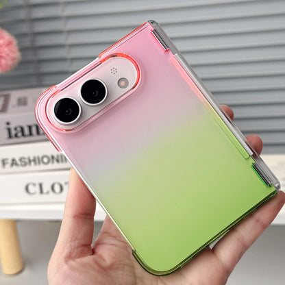Colorful Gradient 360° Rotating Stand Magnetic Foldable Case For iPhone Ultra Fold For MagSafe Hinge Translucent Anti-drop Cover