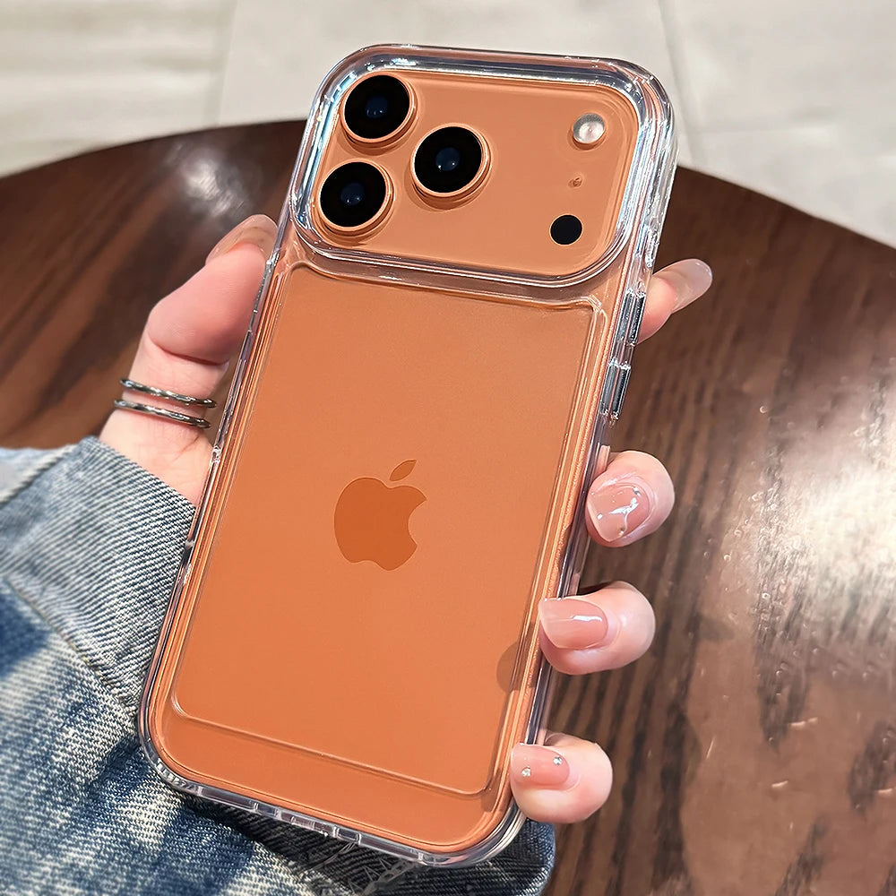 Luxury Transparent Shockproof Case For iPhone 17 16 15 14 13 12 11 Pro Max Air Plus Clear Bumper Acrylic Cases Cover