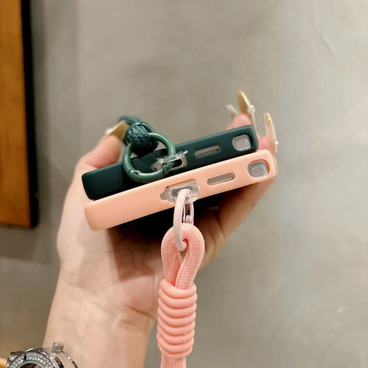 Matte Translucent Magnetic Wrist Strap Phone Case Samsung
