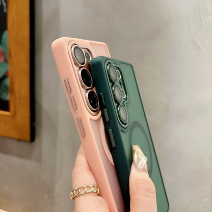 Matte Translucent Magnetic Wrist Strap Phone Case Samsung