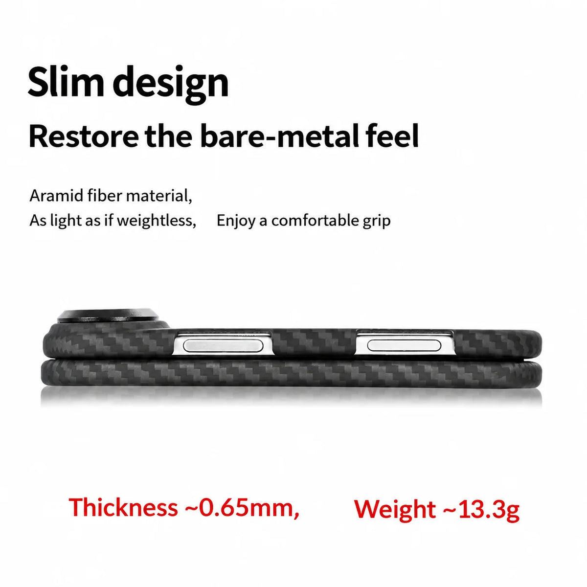 iPhone Duo Magnetic Case 600D Aramid Kevlar Woven Caseless Feeling Slim & Light Hinge Protection Compatible With MagSafe