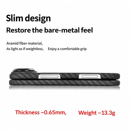 iPhone Duo Magnetic Case 600D Aramid Kevlar Woven Caseless Feeling Slim & Light Hinge Protection Compatible With MagSafe