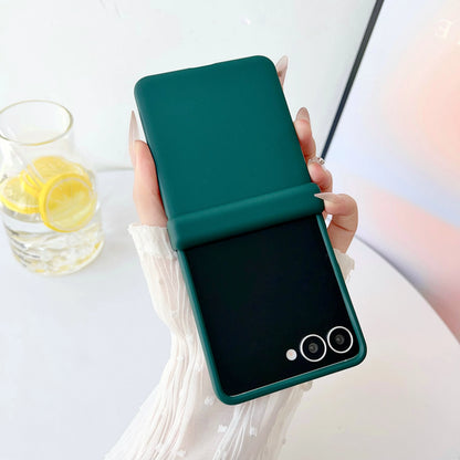 luxury Official Liquid Silicone Matte Phone Case For Samsung Z Flip 7 6 5 4 3 Original Candy Color Central Axis Shockproof Cover