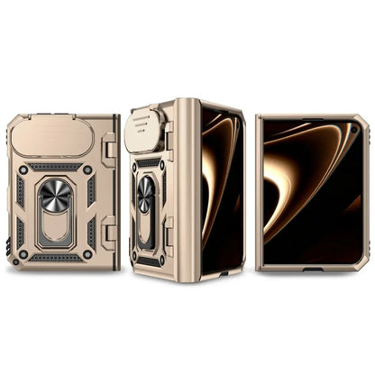 Business Metal Ring Bracket Stand Armor for Magsafe Magnetic Phone Cases For iPhone Duo Lens Protection PC TPU 18 Folding Cover