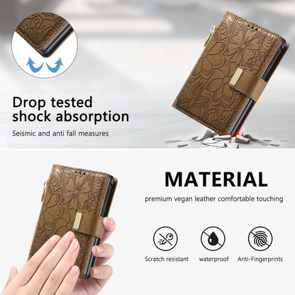 iPhone Duo 5G Case Luxury Leather Zipper Flip Wallet Card Slot Bracket Shockproof Back Cover Accessories For iPhone 18 Fold
