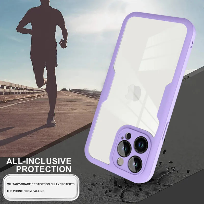 Luxury 360 Full Body Front+Back Clear Case For iPhone 17 16 15 14 13 11 12 Pro Max XS X 7 Plus Silicone Bumper Shockproof Cover