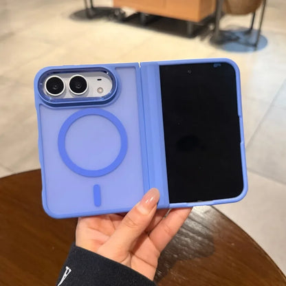 Matte Translucent Slim for Magsafe Magnetic Fold Case for iPhone Duo Skin Feel Hinge Protect Anti Fingerprint Hard Frosted Cover