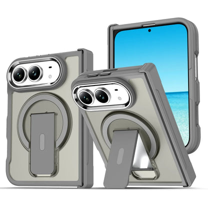 MagsafeTranslucent Folding Holder Stand Magnetic Case for iPhone Duo 18 Hinge Armor Solid Color Frosted Bumper Phone Covers