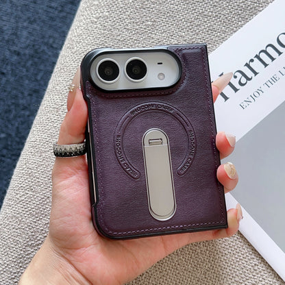 Magsafe For iPhone Duo Case Luxury Matte Leather Magnetic Rotating Ring Holder Shockproof Protection Back Cover Accessories
