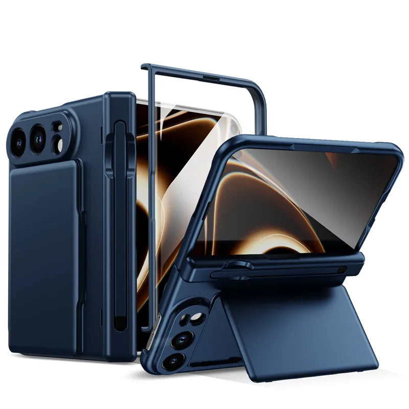 For iphone Duo 5G Case Wallet Credit Card Slot Hinge Protection Cover For iphoneDuo With Screen Glass S Pen Slot Case